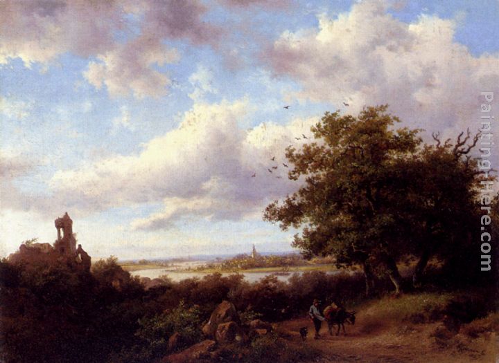 A Blustery Summer Landscape painting - Frederik Marianus Kruseman A Blustery Summer Landscape art painting